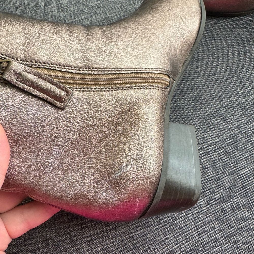 AQUATALIA Women’s Fuoco Weatherproof Leather Ankle Bootie Gold Size 37 - Picture 6 of 11